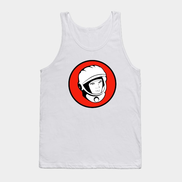 Retro Cosmonaut Badge Design: Yuri's Night Tank Top by Jarecrow 